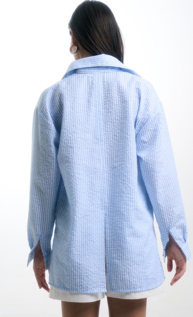 Блузы. Рубашки, MilMil 1115, голубая полоска