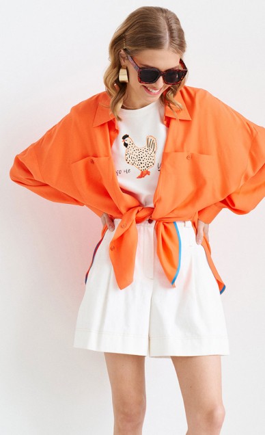 Блузы. Рубашки, VIZANTI 9601, оранжевый